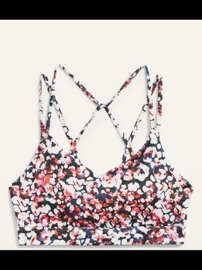 Old Navy NEW Powersoft Strappy Sports Bra Floral Abstract Print Size Plus XXL